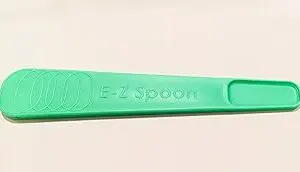 A green spoon with the e-2 spoon logo on it.