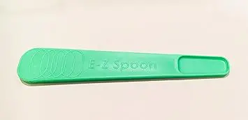 A green spoon with the e-2 spoon logo on it.